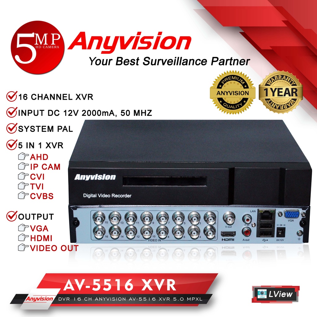 DVR AV-5516 XVR 16Channel AnyVision