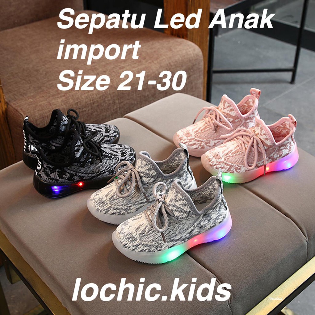 (LOLI-JKT) 2006 Sepatu LED Anak Baru Size 21-30