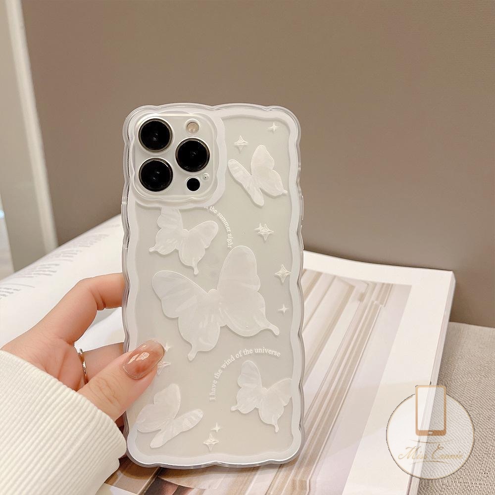 Soft Case Tpu Transparan Motif Bunga Butterfly Untuk iPhone 11 7Plus 8Plus XR X XS Max 12 13 11 Pro Max 6 6S Plus 7 8 SE 2020