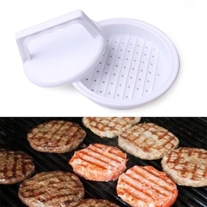 Cetakan Press Daging Burger / Pie Suppressor Bentuk Bulat Bahan Plastik Anti Lengket Untuk Aksesoris Dapur