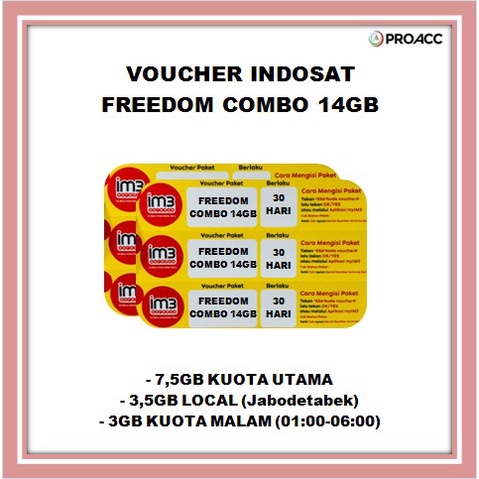VOUCHER INDOSAT FREEDOM COMBO 14GB 30HARI