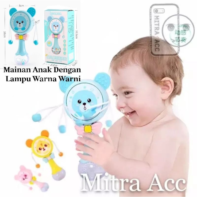 Mainan Anak Tongkat Genggam Rattle Stick Mainan Bayi Music dan Lampu