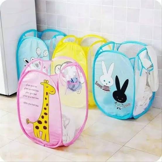 Keranjang Laundry Bag Lipat Karakter Basket Baju Kotor - Random motif