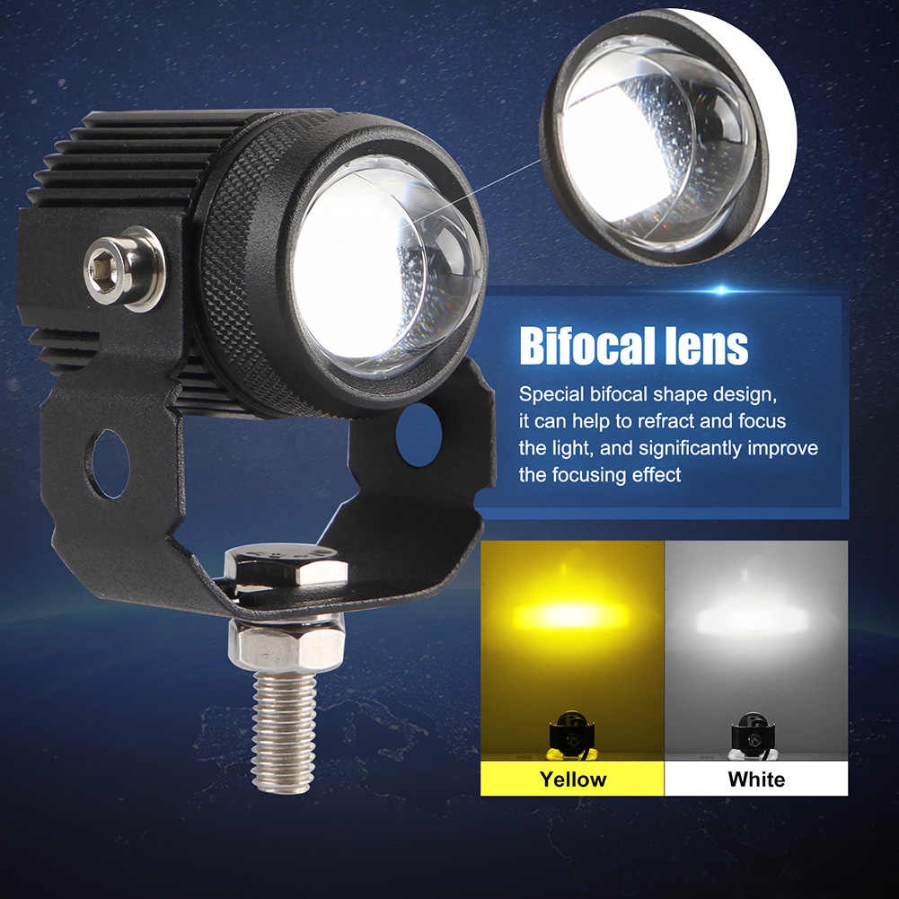 Moto Vajra  Lampu Proyektor mini Tambahan Super Terang Mobil Motor Low kuning Hi Putih 2x30 watt 2x4000 Lumens isi 2 PCS