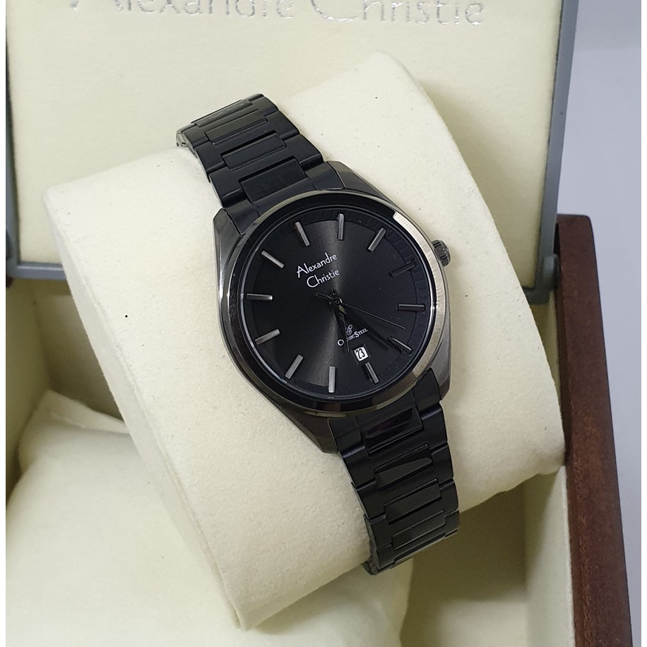 Alexandre Christie Ac 8638 /ac8638 Grey Black Jam Tangan Wanita Dia 3,2 Cm Original