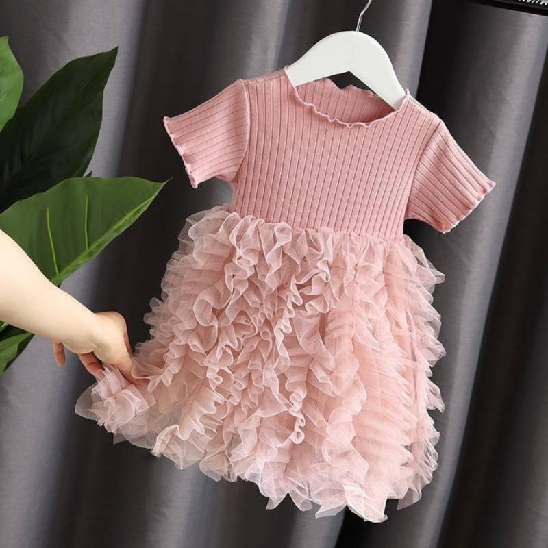 DR131-Dress Anak Bayi Perempuan Simple Rumbai Elisa-3