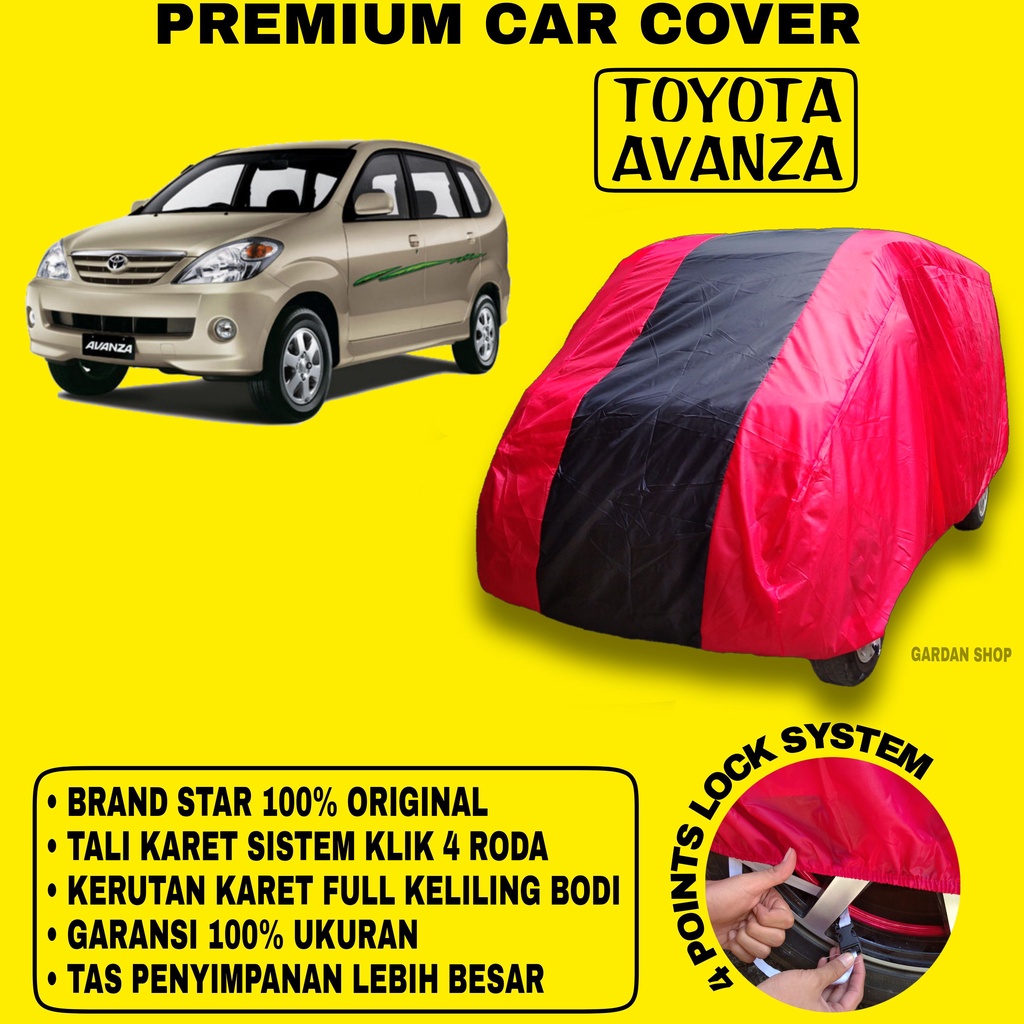 Body Cover TOYOTA AVANZA MERAH HITAM Penutup Bodi Mobil Toyota Avanza Waterproof PREMIUM