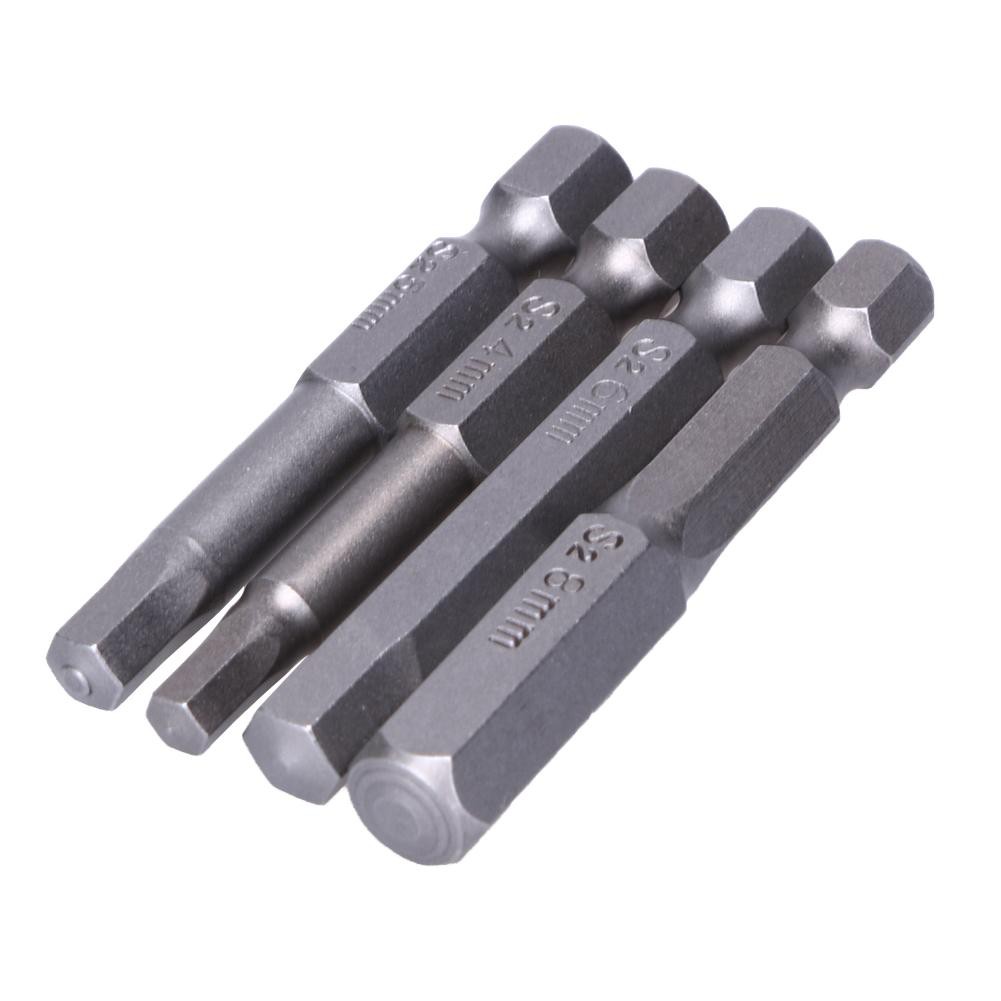 8Pcs 50mm 1 / 4 Inci Mata Obeng Hex Shank Magnetic Hex Shank astarit.id