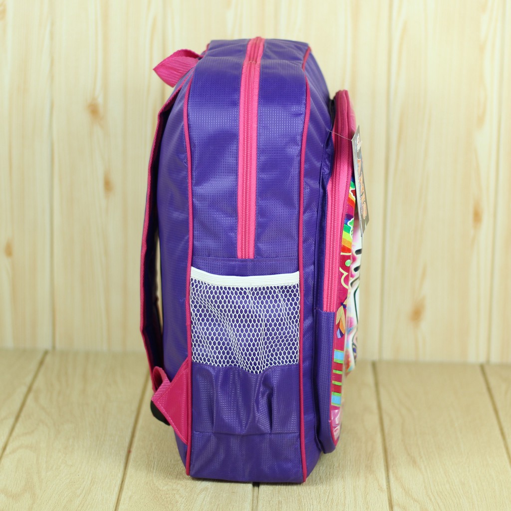 Tas Gendong Anak Motif Hello Kitty Ungu Emboss Ransel Sekolah Cewek SD TK PAUD Pre School Fashion