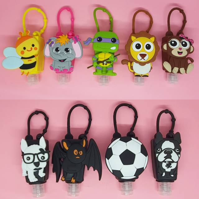 3D Cartoon Holder + Botol Kosong Fashion Gantungan Tas Hand Sanitizer