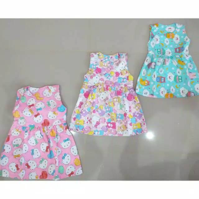 Dress kancing motif (S,M,L) (bisa pilih motif)