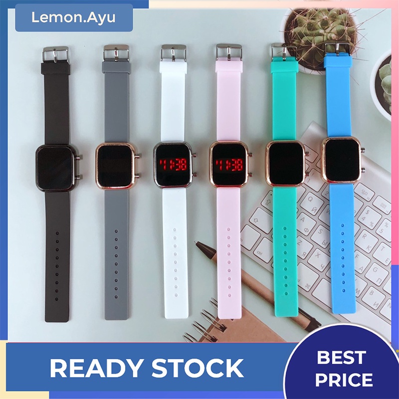 Jam Tangan Digital Pria Dan Wanita LED Watch Rubber Strap High Quality