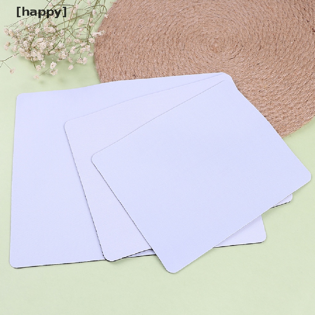 Ha 1pc Mouse Pad Bahan Karet Warna Putih Untuk Laptop / Komputer / Tablet