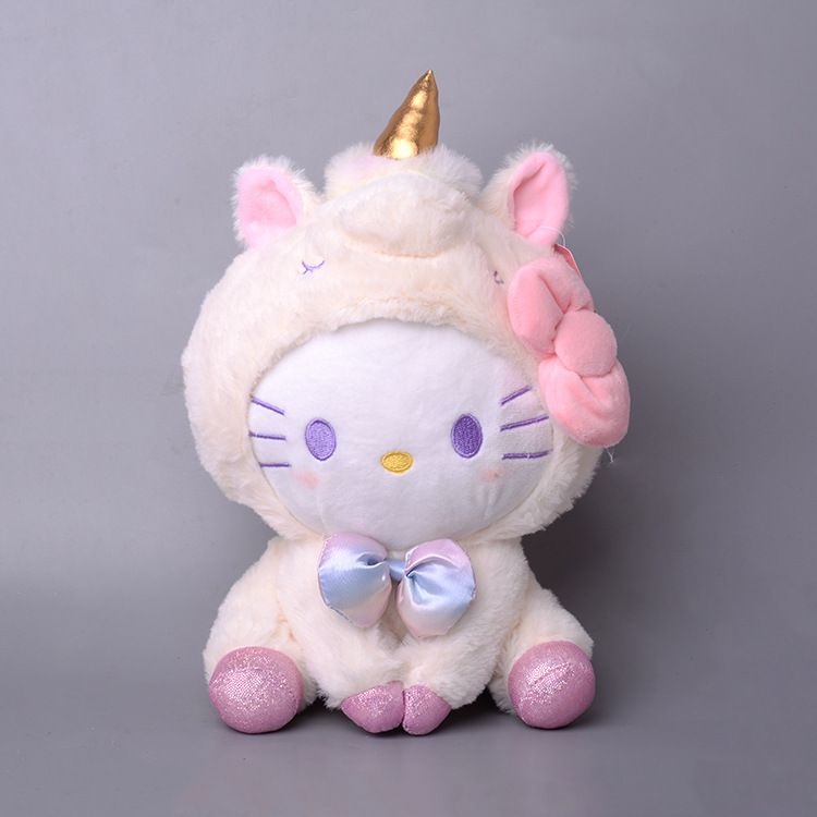 MAINAN BONEKA MELODY HELLO KITTY CINNAMOROLL POCHACCO DOG POMPOMPURIN KUROMI KOSTUM UNICORN PLUSH IMPOR