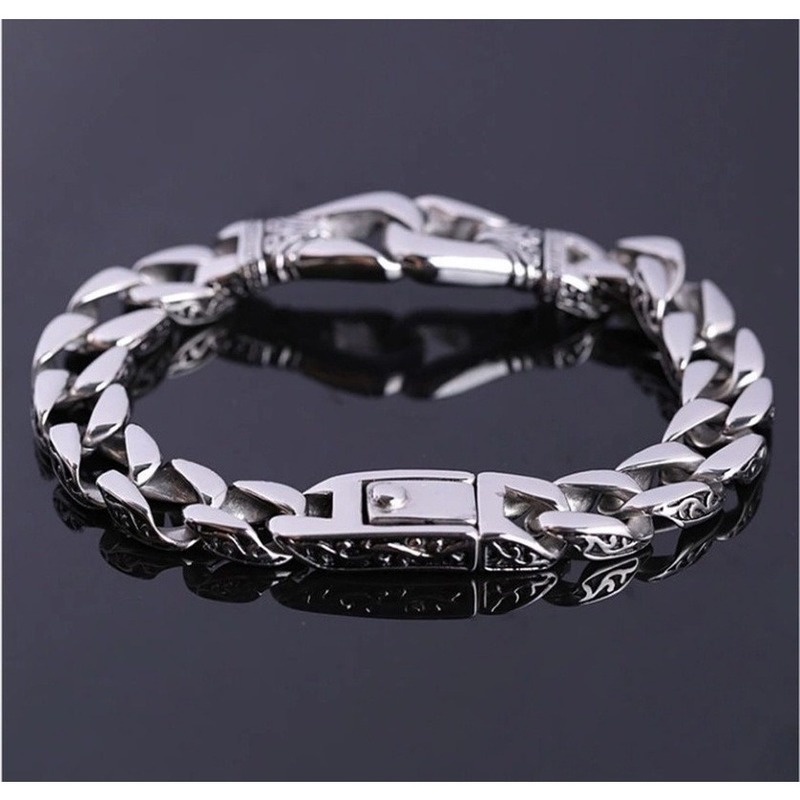 [Z H Perhiasan] Hip Hop Rock Retro Pria Fashion Gelang Stainless Steel Pesta Perhiasan Aksesoris