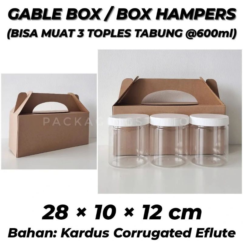 

GABLE BOX 28x10x12 / BOX TOPLES 600ml / BOX TOPLES TABUNG / BOX TOPLES ISI 3 / BOX HAMPERS / BOX SOUVENIR