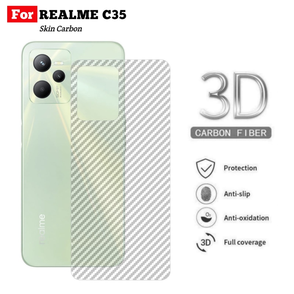 Skin Carbon Realme C35 Back Skin Transparant Garskin Handphone