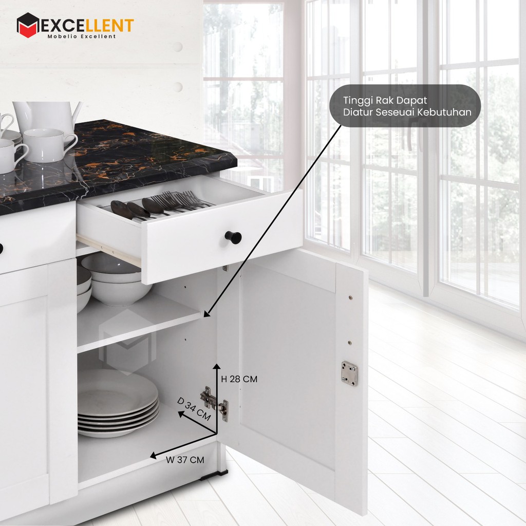 Kitchen Set Atas Bawah 2 dan 3 Pintu Scandinavian Minimalis Elegan