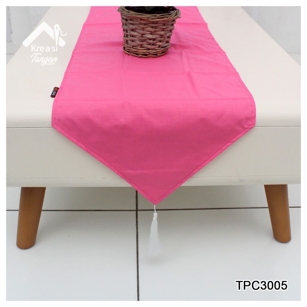 Taplak Meja Polos Table Runner POLOS PINK SEDANG Ukuran 105x30 &amp; 150x35 (TPC3005)