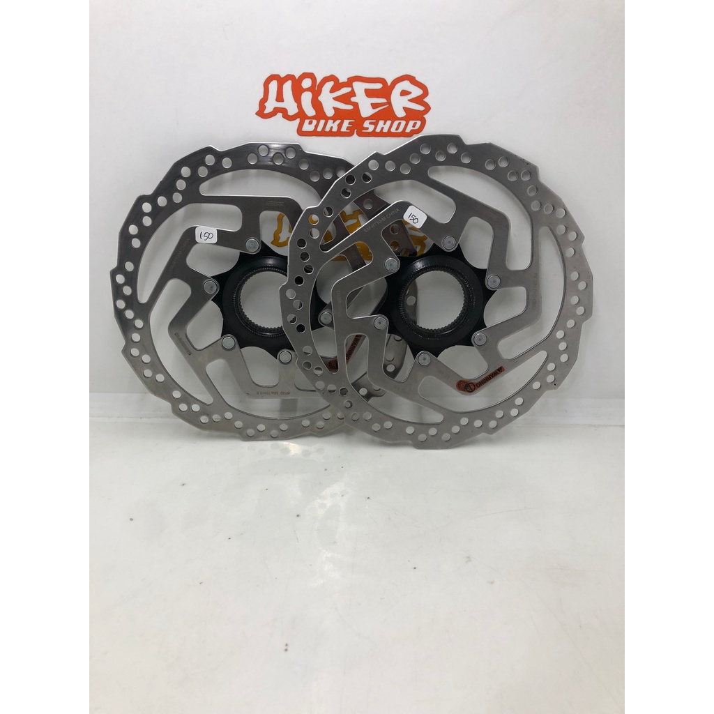 Sepasang Rotor MTB Seli Sepeda Lipat Disc Brake Shimano RT10M 180mm Non Ice Tech Centre Lock Bekas