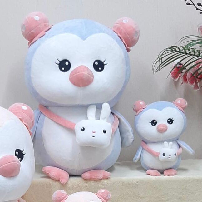 Boneka Pinguin Topi Bunga Tas Slempang Kelinci Animal Safari