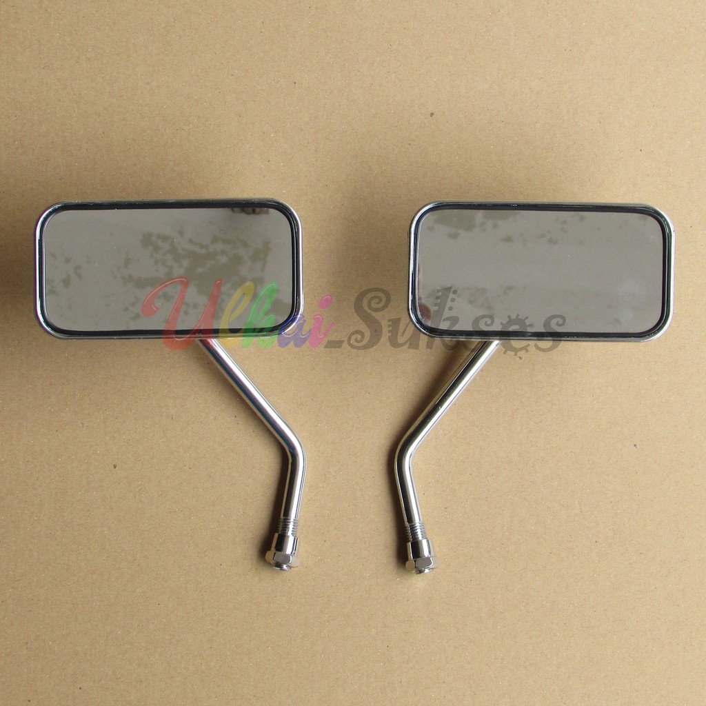 Spion Chrome Tangkai Pendek Kaca Datar Model Vespa Mini Universal Honda Dan Yamaha Murah Laris