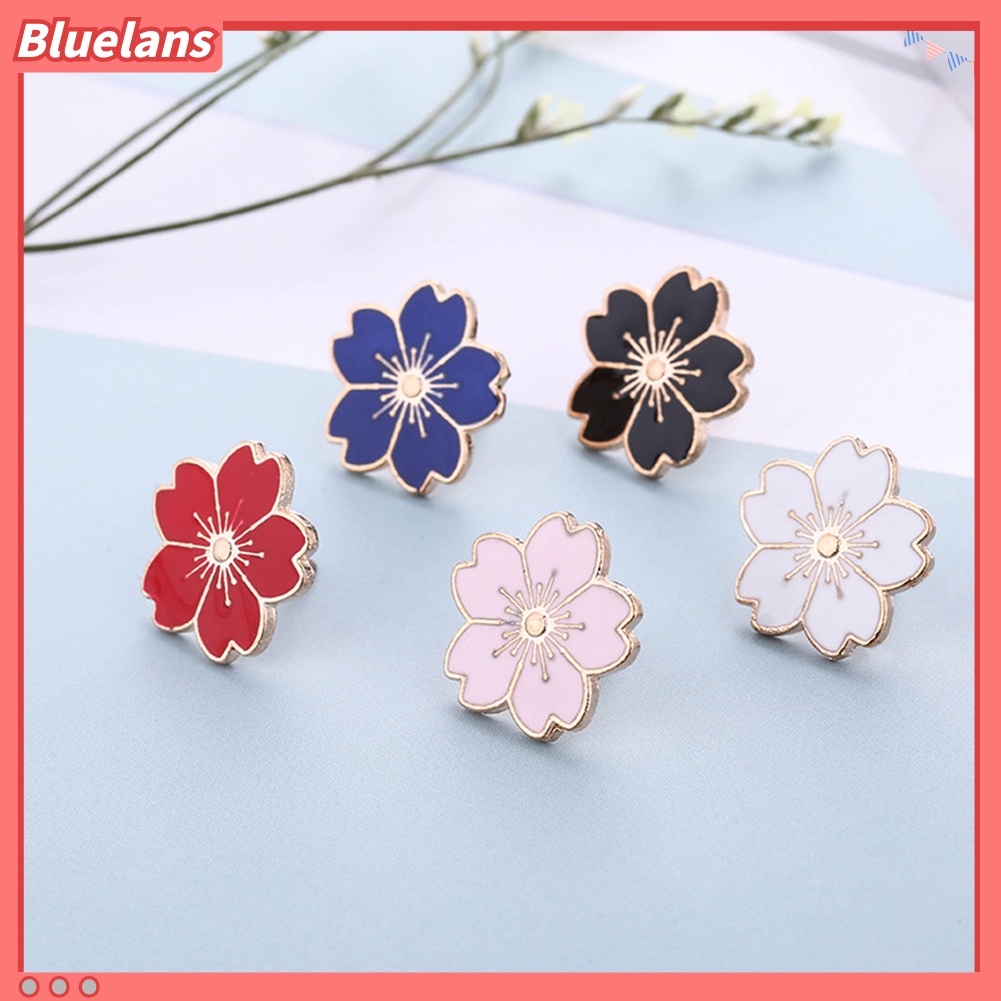 Bluelans Sweet Women Cherry Blossom Flower Enamel Brooch Pin Suit Collar Badge Jewelry