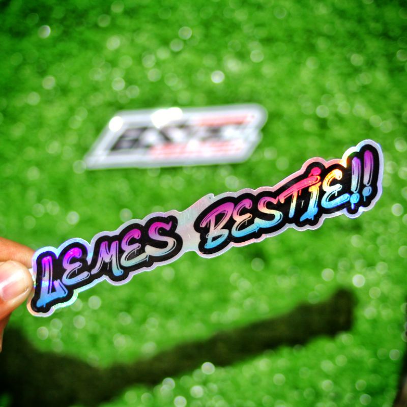 stiker lemes bestie hologram / sticker viral kawan