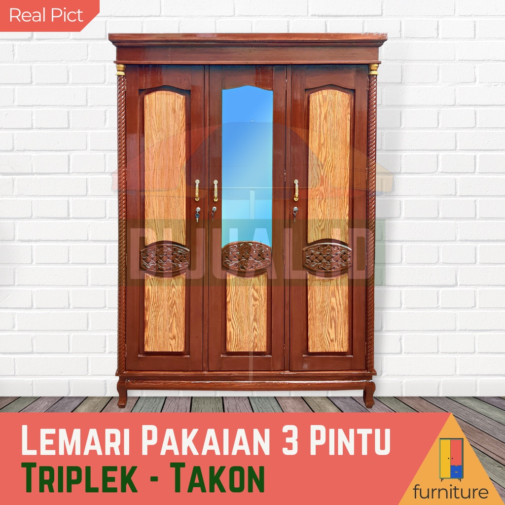 Lemari Pakain 3 Pintu Takon | Lemari Murah | Lemari Kos-Kosan
