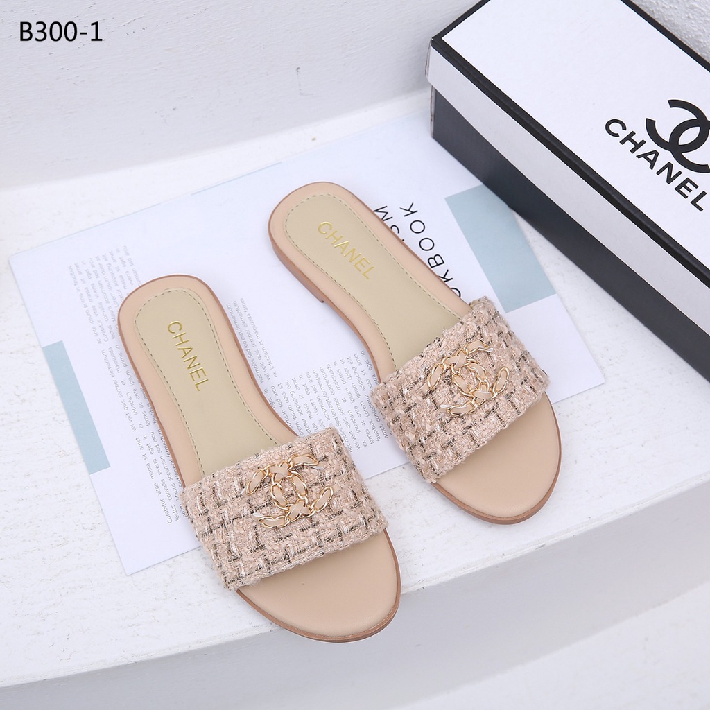 CH Tweed Flats Slide Sandals B300-1