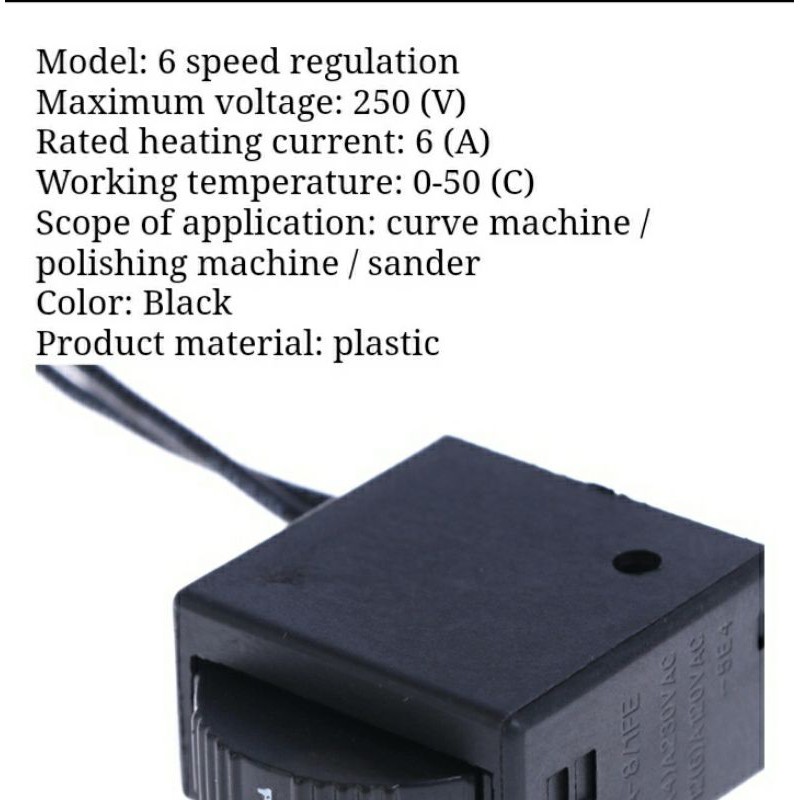 Speed Controller Switch 6 Posisi FA-8/1FE Pengatur Kecepatan Mesin Gerinda, Bor, dll