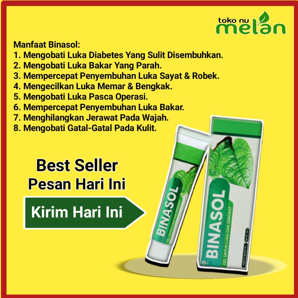 Binasol Gel Penghilang Jerawat, Obat Luka Bakar Luka Sesar Luka Diabetes dan Gatal Eksim