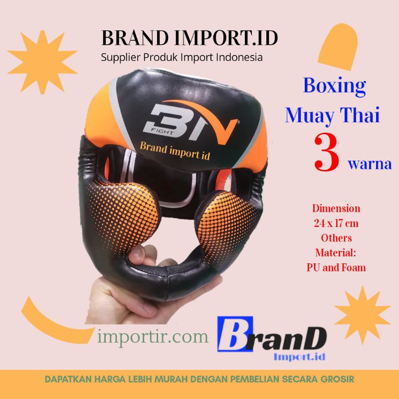 (MAINANKYU) BNPRO Helm Tinju Muay Thai MMA Pelindung Kepala Head Gear Protector Size XL