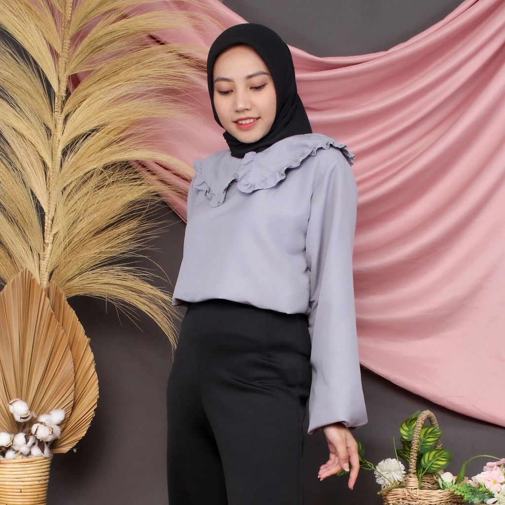 Tq88indonesia Baju Blouse Wanita Terbaru / Dewia Crinkle / Baju Atasan Cewek / Ootd Terbaru / Outfit Citayam Kekinian