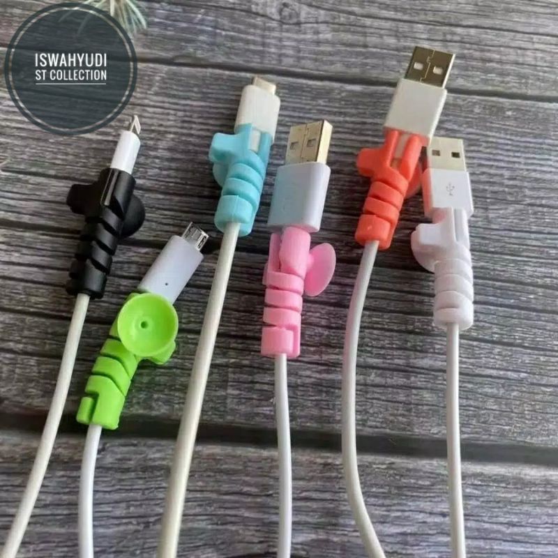 WALL CABLE PROTECTOR Pelindung Ujung Kabel Charger Spiral / Pelindung Ujung Kabel Tempel