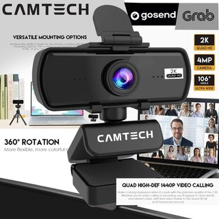 CT30 CAMTECH Webcam QHD 1440P 2K 4MP - Zoom Youtube Streaming