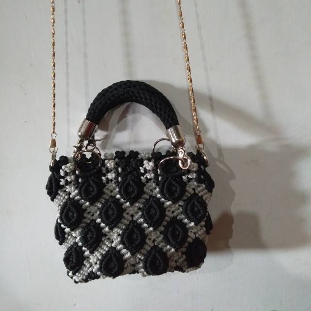 Tas tali kur motif mawar.