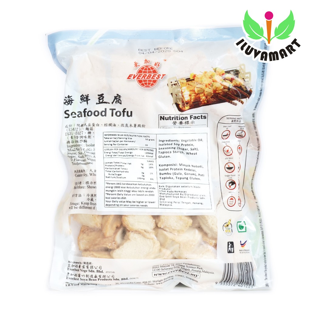 

RB Everbest Seafood Tofu 500gr / Tahu Hai Sien Tou Fu Vegetarian