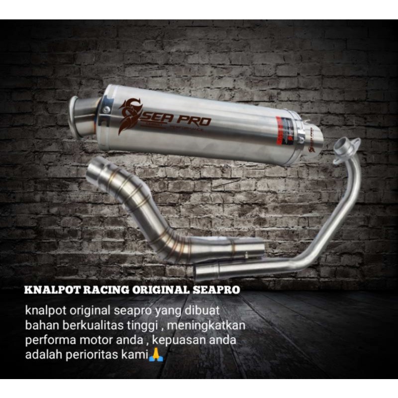 Knalpot Fullset Inlet 50mm CBR150 R15 CB150 VIXION SONIC SATRIA FU Ori Sea Pro Exhaust