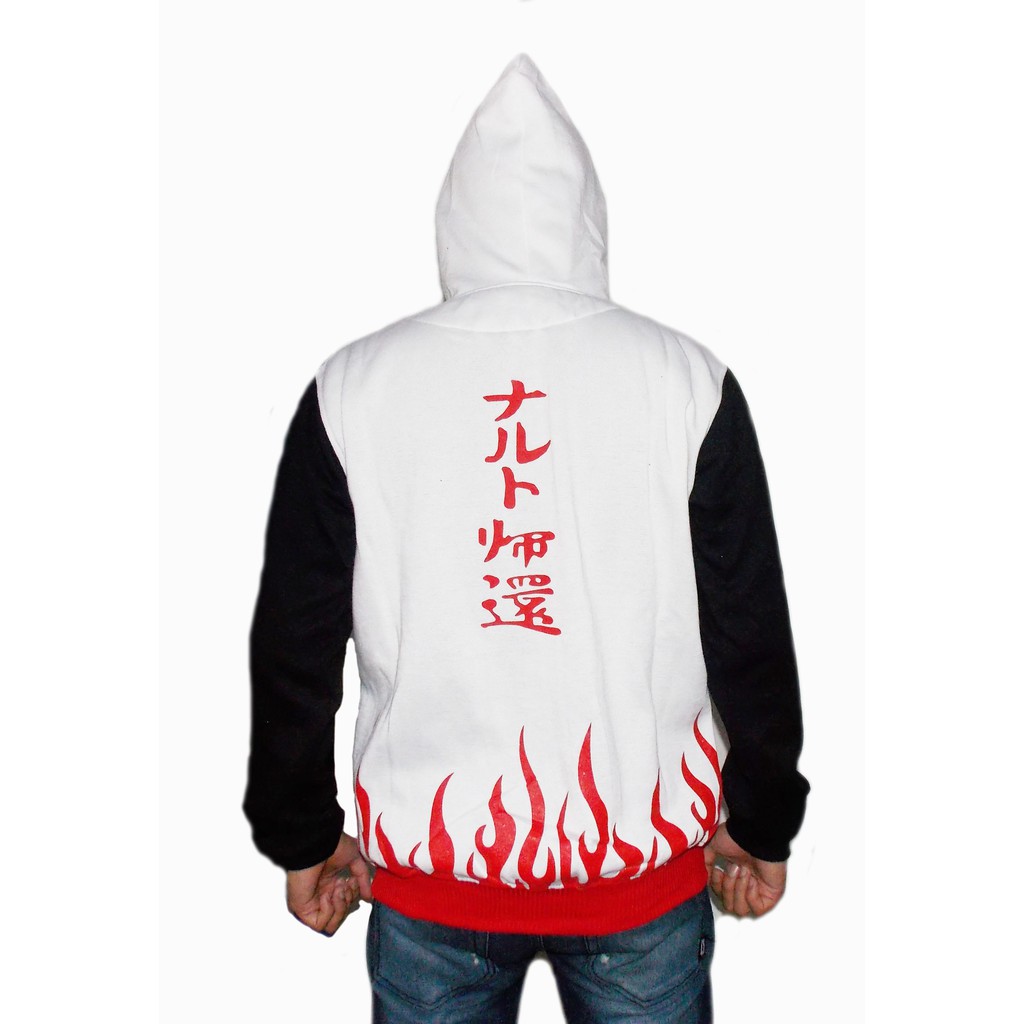 Jaket Yondaime Hokage Putih - Jaket Naruto Yondaime Hokage Putih - Sweater Hoodie Pria - Jaket Anak