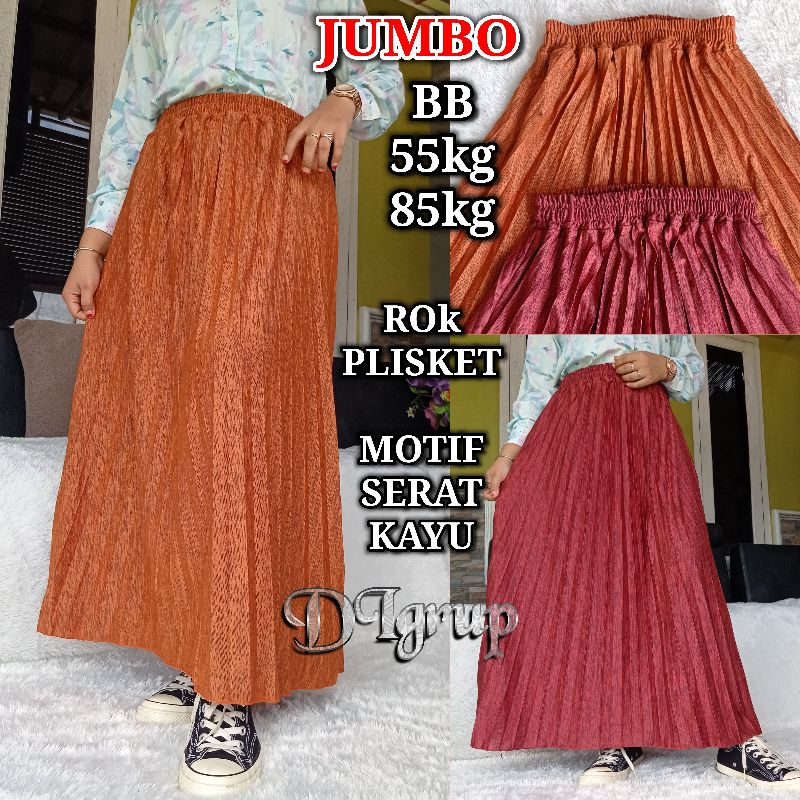 ROK PLISKET MOTIF SERAT KAYU UKURAN JUMBO MAX BB 85KG / ROK PLISKET A-LINE MOTIF SERAT KAYU TERBARU SIZE XXL / ROK A PLISKET MOTIF / ROK KOREAN STYLE / ROK KOREA / ROK LEBAR / ROK MAYUNG / SHOLIHATSTORE