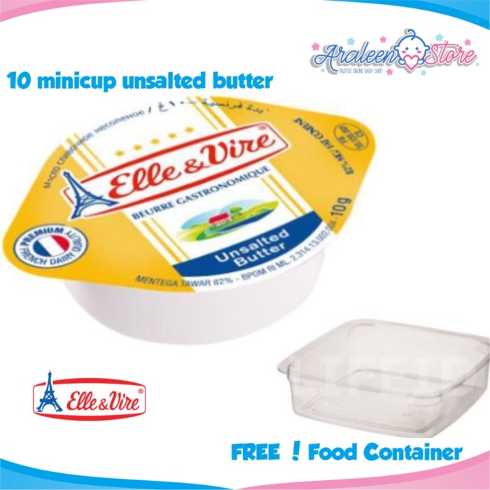

butter-mentega- 10 minicups elle & vire unsalted butter ub -mentega-butter.