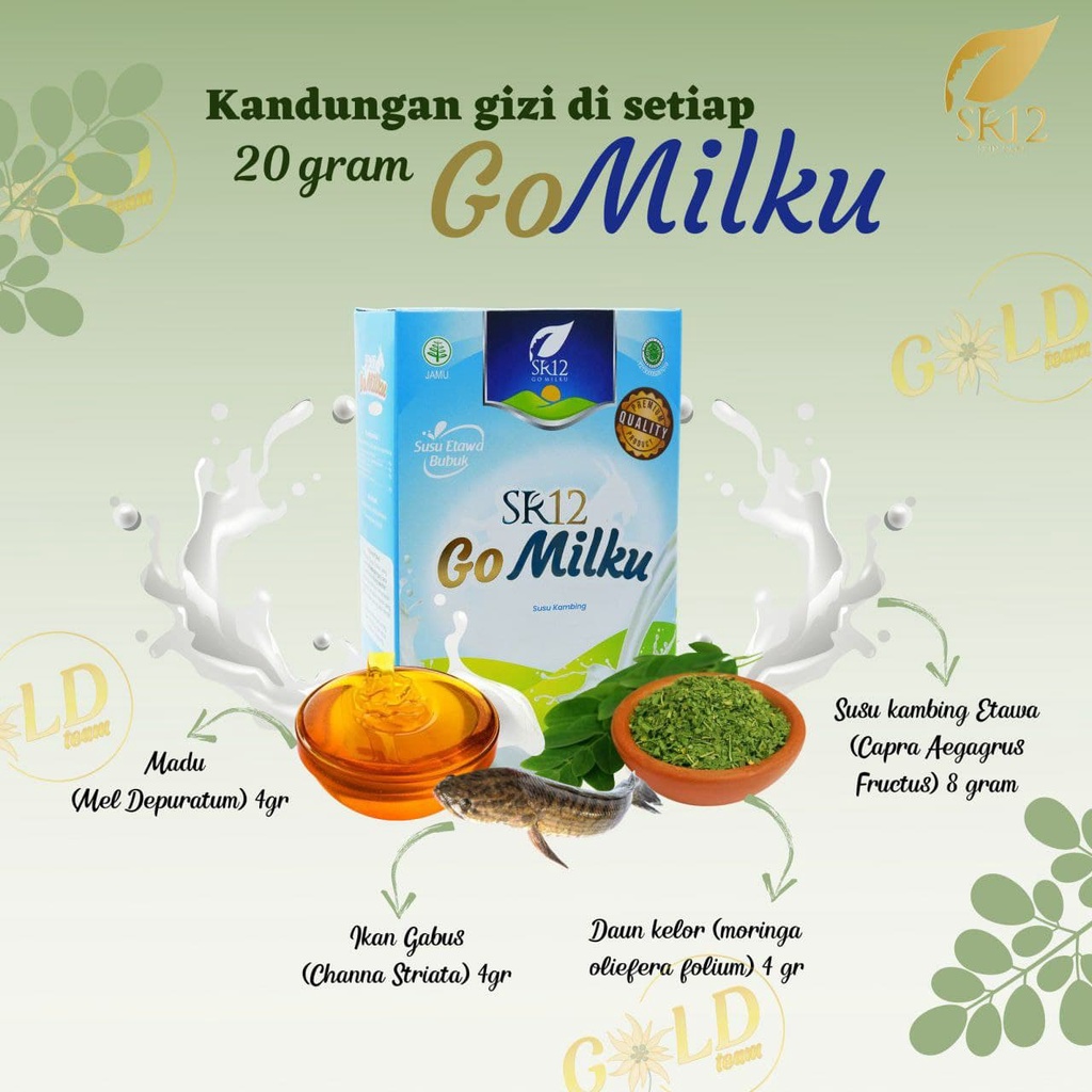 

SUSU KAMBING GOMILKU SR12 / SUSU ETAWA KUALITAS PREMIUM / GOAT MILK SUSU BUBUK TANPA GULA BPOM