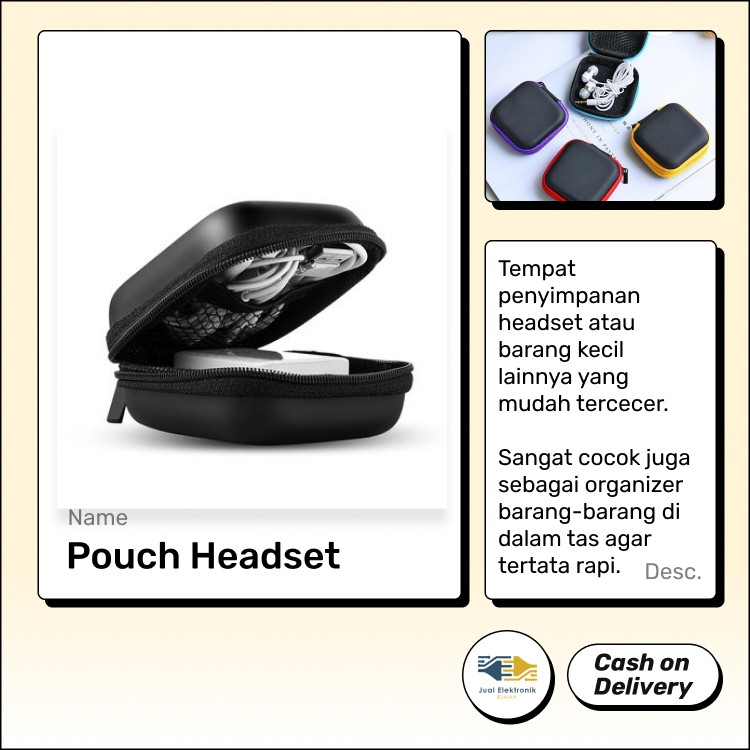 New Collection Pouch Headset Kabel Data / Kotak Penyimpanan Headset Kabel data