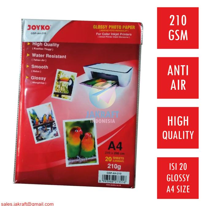 

Cuci Gudang Awal Tahun Kertas Foto A4 Tebal JOYKO 210 Gr Gsm Gram Coral Glossy Photo Paper Cuci Gudang Awal Tahun