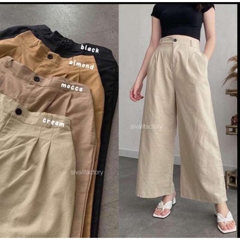 Kulot Linen Highwaist 772 - Cullote Pants | Celana Kulot Wanita