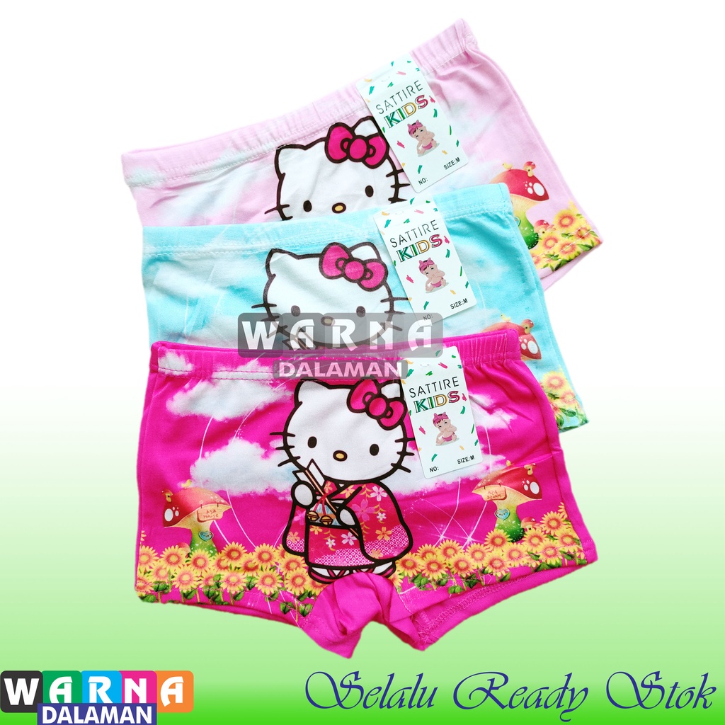 3 Pcs Celana Boxer Anak Perempuan Gambar Kartun Celana Dalam Boxer Karakter Sesuai Gambar | WARNA DALAMAN