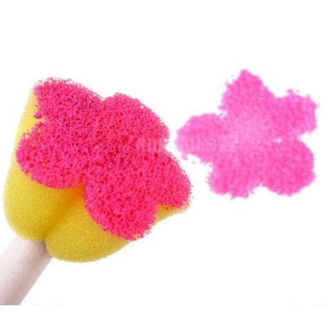 Mini Wood Handle Sponge Push Painting Set (5pcs)