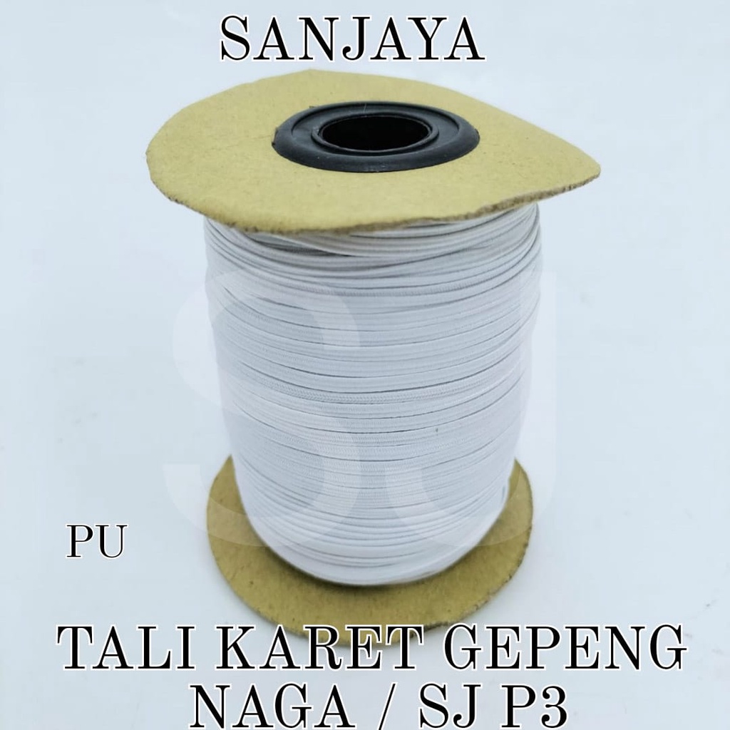 TALI KARET ELASTIS / TALI MASKER KARET / TALI ELASTIS GEPENG / TALI KARET GEPENG NAGA/SJ P3