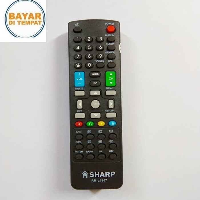 Sharp Remote Control Tv LCD LED Sharp Aquos - Hitam